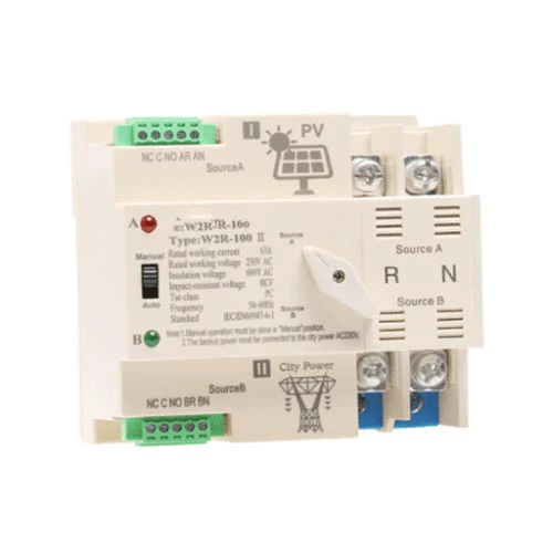 Interruttore di trasferimento automatico del generatore W2R-2P per il fotovoltaico